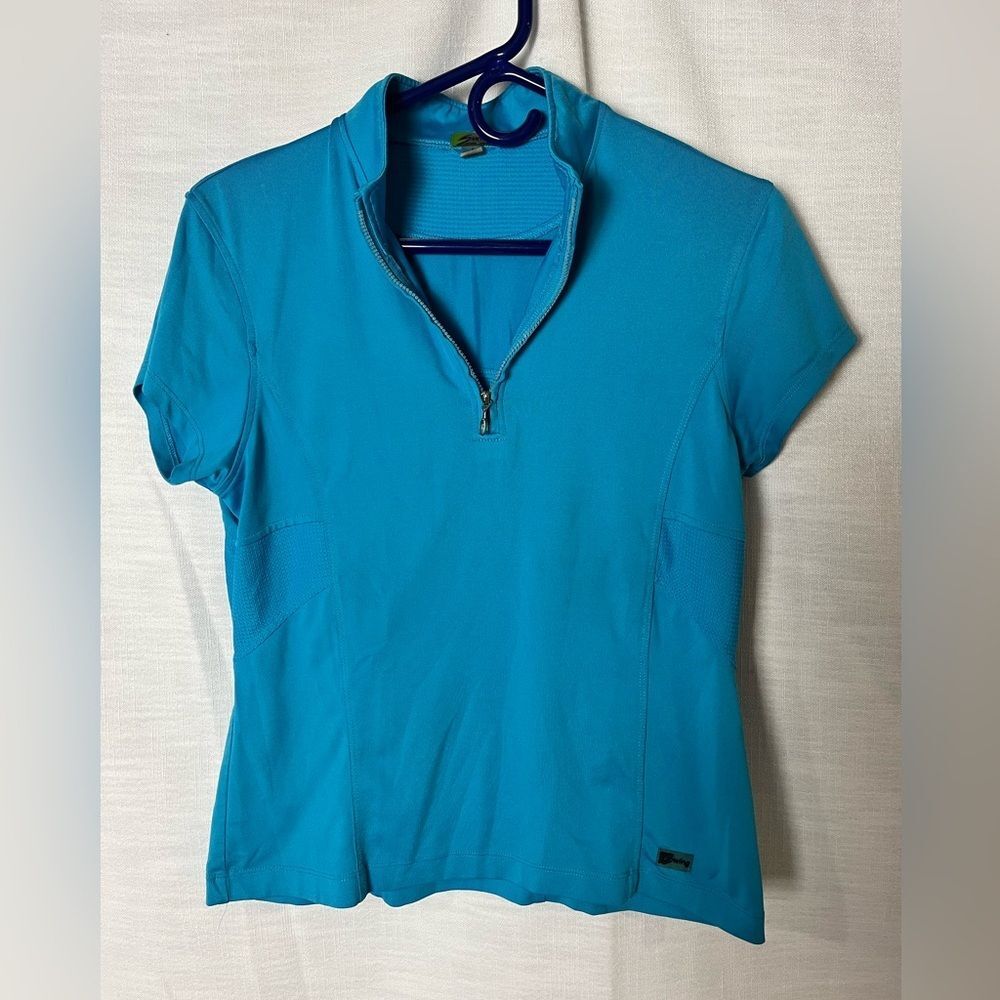 Swing Women’s Golf  Tennis Pickleball Shirt Turquoise Athletic Women's S